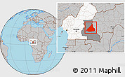 Gray Location Map of Kadey, highlighted country, highlighted parent region