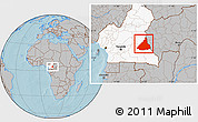 Gray Location Map of Kadey, highlighted country, hill shading