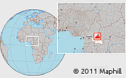 Gray Location Map of Kadey, highlighted parent region, within the entire country