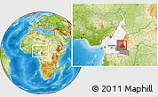 Physical Location Map of Kadey, highlighted country, highlighted parent region, within the entire country