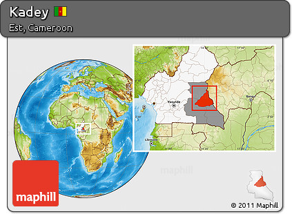 Physical Location Map of Kadey, highlighted country, highlighted parent region