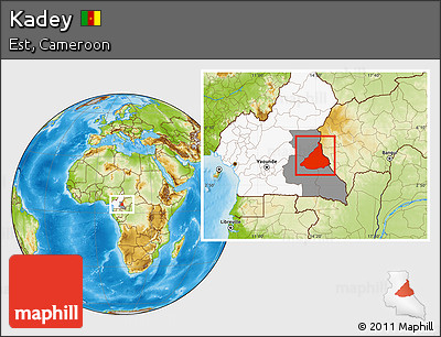 Physical Location Map of Kadey, highlighted country, highlighted parent region