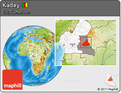 Physical Location Map of Kadey, highlighted country, highlighted parent region