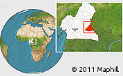 Satellite Location Map of Kadey, highlighted country
