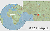 Savanna Style Location Map of Kadey, within the entire country, hill shading
