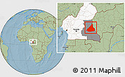 Savanna Style Location Map of Kadey, highlighted country, highlighted parent region, hill shading