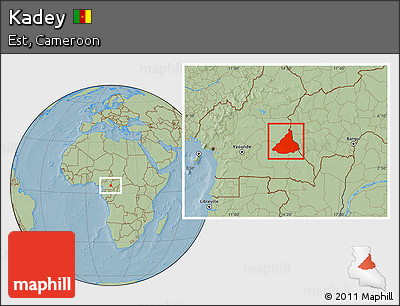 Savanna Style Location Map of Kadey, hill shading