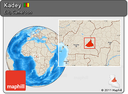Shaded Relief Location Map of Kadey