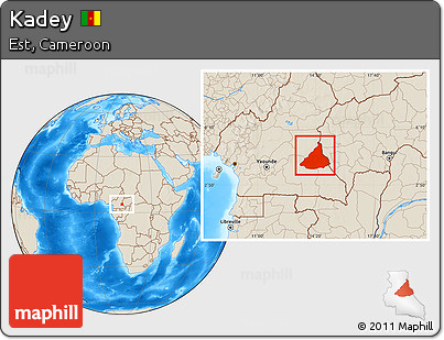 Shaded Relief Location Map of Kadey