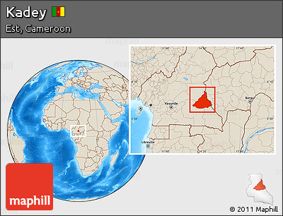 Shaded Relief Location Map of Kadey