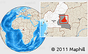 Shaded Relief Location Map of Kadey, highlighted country, highlighted parent region