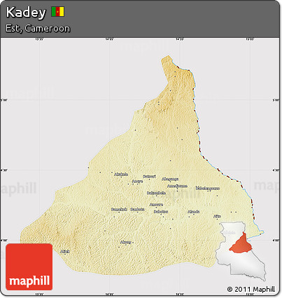 Physical Map of Kadey, cropped outside
