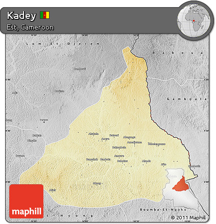 Physical Map of Kadey, desaturated
