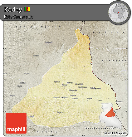 Physical Map of Kadey, semi-desaturated