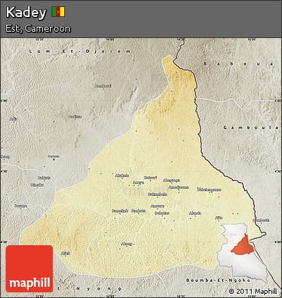 Physical Map of Kadey, semi-desaturated