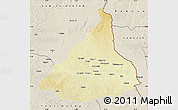 Physical Map of Kadey, shaded relief outside