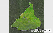 Satellite Map of Kadey, darken, semi-desaturated