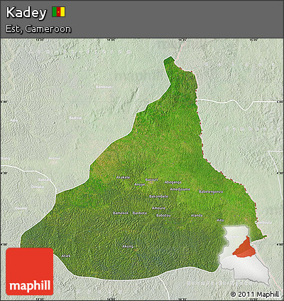 Satellite Map of Kadey, lighten
