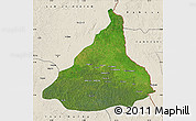 Satellite Map of Kadey, shaded relief outside