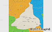 Shaded Relief Map of Kadey, political outside