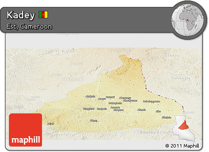 Physical Panoramic Map of Kadey, lighten