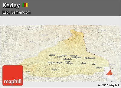 Physical Panoramic Map of Kadey, lighten