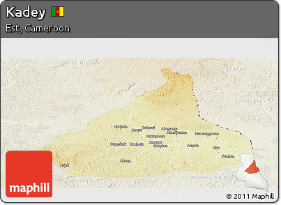 Physical Panoramic Map of Kadey, lighten