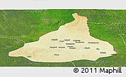 Physical Panoramic Map of Kadey, satellite outside