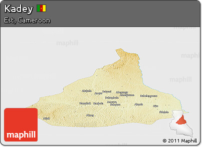 Physical Panoramic Map of Kadey, single color outside