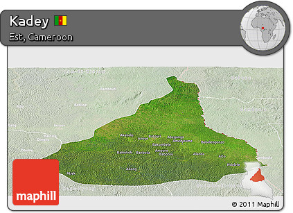 Satellite Panoramic Map of Kadey, lighten
