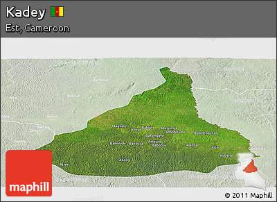 Satellite Panoramic Map of Kadey, lighten