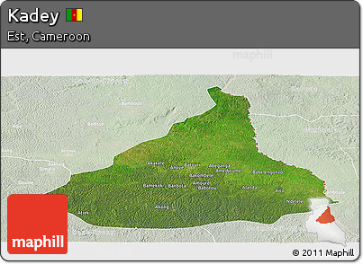 Satellite Panoramic Map of Kadey, lighten