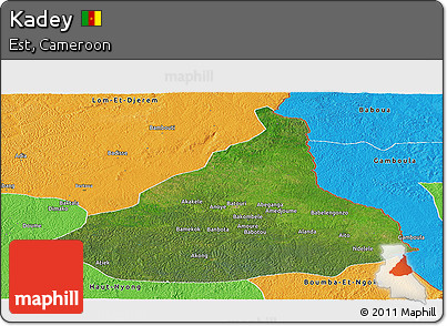 Satellite Panoramic Map of Kadey, political outside