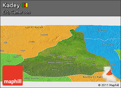 Satellite Panoramic Map of Kadey, political outside