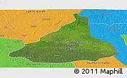 Satellite Panoramic Map of Kadey, political outside