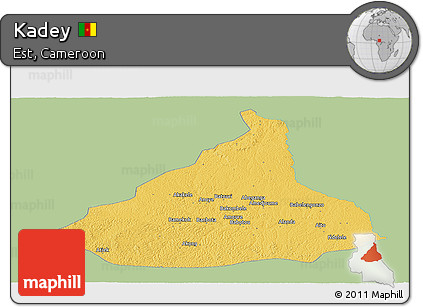 Savanna Style Panoramic Map of Kadey, single color outside