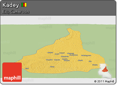Savanna Style Panoramic Map of Kadey, single color outside