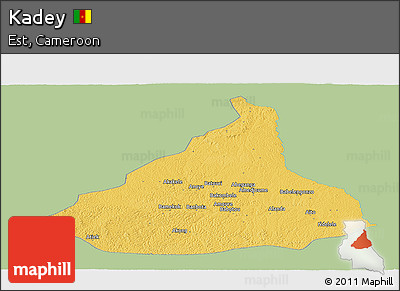Savanna Style Panoramic Map of Kadey, single color outside