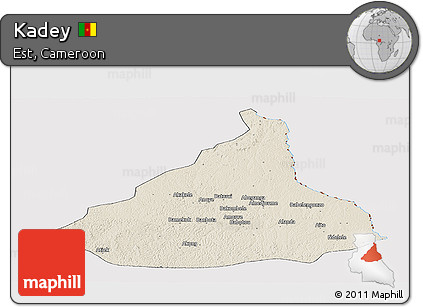 Shaded Relief Panoramic Map of Kadey, cropped outside
