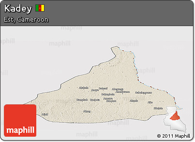 Shaded Relief Panoramic Map of Kadey, cropped outside