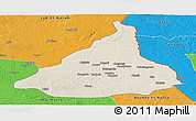 Shaded Relief Panoramic Map of Kadey, political outside