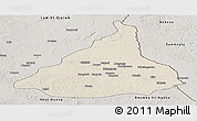 Shaded Relief Panoramic Map of Kadey, semi-desaturated