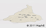 Shaded Relief Panoramic Map of Kadey, single color outside