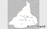 Gray Simple Map of Kadey, cropped outside
