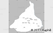Gray Simple Map of Kadey, single color outside