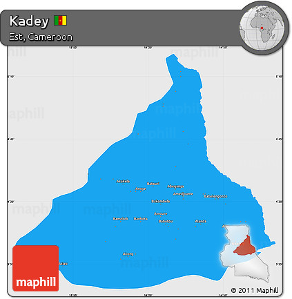 Political Simple Map of Kadey, single color outside