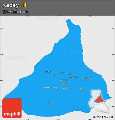 Political Simple Map of Kadey, single color outside