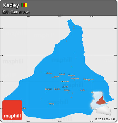 Political Simple Map of Kadey, single color outside