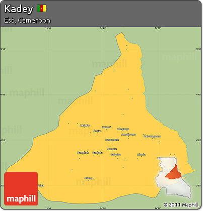 Savanna Style Simple Map of Kadey, single color outside