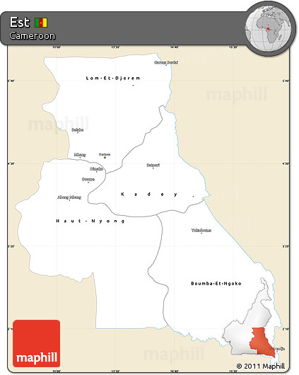 Classic Style Simple Map of Est, single color outside